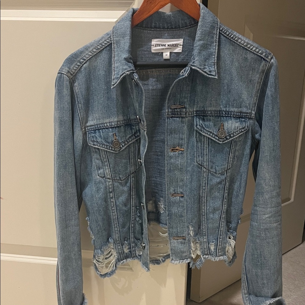 Etienne Marcel Distressed Blue Jean Jacket